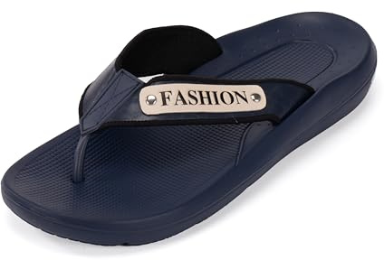 CLEIKES Sandali Estivi Uomo Infradito Antiscivolo Ciabatte da Spiaggia con Suola Spessa Ergonomica per Doccia Tempo Libero（Blu, 44 EU, MEI250445-0）