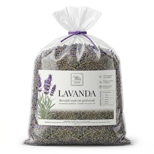 Tex family Lavanda seca brotes perfumados Made in Italy bolsas armarios, popurrí y DIY – 1000 gramos