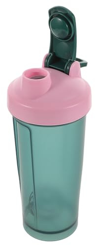 IMIKEYA Botella Mezcladora de Proteínas Verde para Fitness, Vaso Agitador de 600 Ml sin Fugas, Botella Deportiva Portátil para Batidos y Bebidas Pre-Entrenamiento