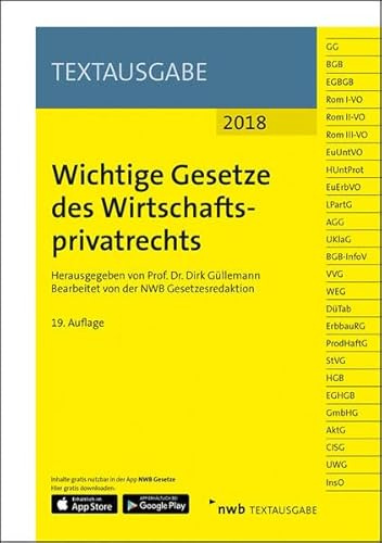 Wichtige Gesetze des Wirtschaftsprivatrechts: Inhalte gratis nutzbar in der App NWB Gesetze