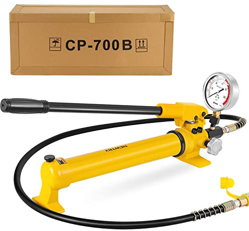 Newtry Cp-700 manuel Pompe à main à l'huile hydraulique Pompe à main pour tête de sertissage Cutter Huile hydraulique pression d'alimentation pour conduite hydraulique outils - with oil gauge