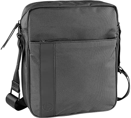 bugatti Domani große Umhängetasche für Herren und Damen Schultertasche, Leder, Grau