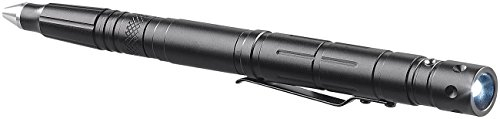 VisorTech Kugelschreiber mit Licht: 5in1-Tactical Pen mit Kugelschreiber, LED, Glasbrecher & Brieföffner (mit Messer, mit Taschenlampe, Selbstverteidigung)
