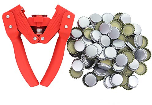 Flaschenverschluss inklusive 120 KOSTENLOSEN Verschlüssen für selbstgebrautes Bier oder Limonadenflaschen aus Glas – einfach zu verschließen