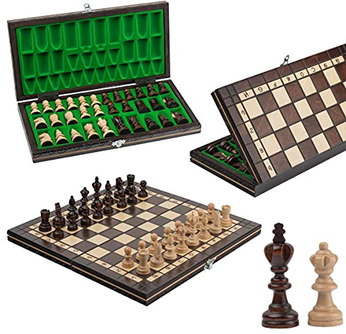 Turnierschach Set NO. 3 | Master Of Chess | Schachspiel Holz Hochwertig 35 cm | Klassisches Staunton Chess Set und Edles Schachbrett mit Figuren für Erwachsene und für Kinder