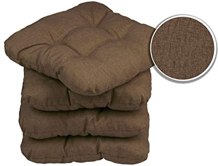 sunnypillow 4er Set Stuhlkissen 45x45 cm Bequeme 8cm Polsterauflage Auflage für Stühle/Bänke in Haus und Garten Sitzkissen Sitzauflage Gartenkissen viele Farben zur Auswahl Braun