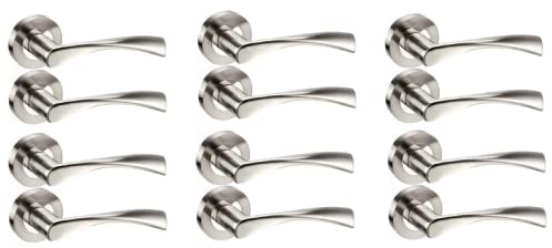 Haven Heritage ® Astrid Internal Duo Door Handles on Rose in Chrome & Satin - Rose Diameter Approx 51cm Sold as 6 Pairs