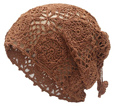 ZLYC Damen Sommer Strickmützen Handgemacht Häkelmütze Slouch Beanie Mütze | Baumwolle Atmungsaktives