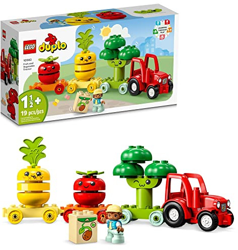Lego DUPLO 10982 Mein erster Obst- und Gemüsetraktor, Spielzeug zum Stapeln und Sortieren von Farben, für Babys und Kleinkinder im Alter von 1 bis 3 Jahren, pädagogisches frühes Lernset