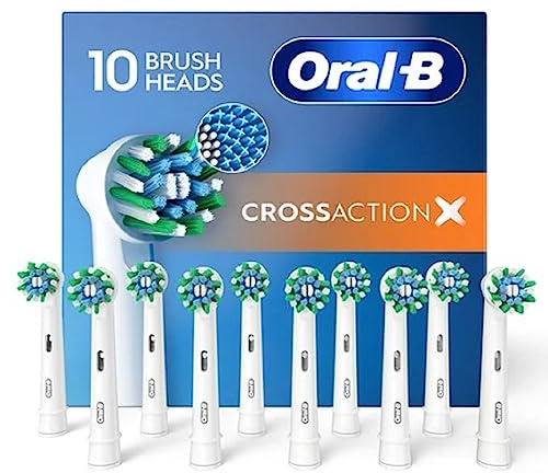 Oral-B Pro Cross Action Replacement Brush Heads, 10 Count (XXL Pack), Electric Toothbrush Refills, International Version