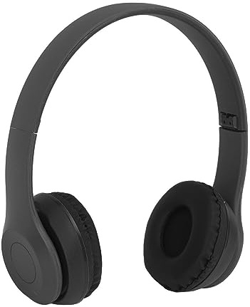 Bluetooth-hörlurar över örat, P47 BT Bluetooth-hörlurar Brusreducering Vikbart Trådlöst Headset för Sportmusikälskare Present Kvinnor Män (Svart)