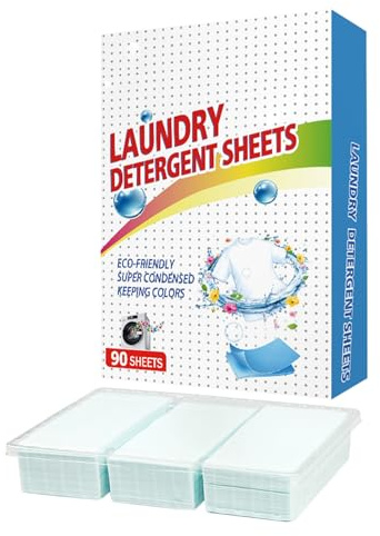 Waschmittel Blätter Reisen Waschblätter Reisewaschmittel 90pcs Waschmittelblätter Tiefe Fleckenentfernung Waschmittel Waschmittelblech Streifen Waschblech Waschblätter für Heimreise