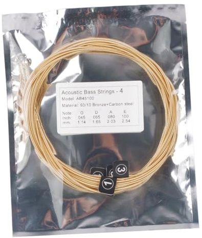 SUPVOX Set Corde per Basso Acustico in Ottone, Resistenti e Portatili per Musicisti, Accessori Pratici per Sostituzione Corde Strumento Musicale