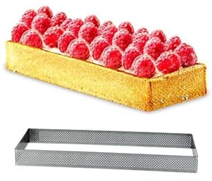 Déco Relief - Cadre Pâtisserie Micro-Perforé en Inox - Rectangle 10 x 4 cm - Matériel Professionnel
