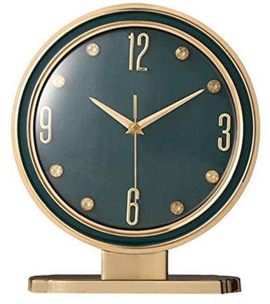 LUOYAOB Vintage Kaminuhr Stille Tischuhr, Moderne Schreibtischuhr, Regal Manteluhr Batterie for Wohnzimmer, Schlafzimmer, Büro, Kamin, Regal Exquisite Schreibtisch Dekorative Geschenk (Color : Grey)