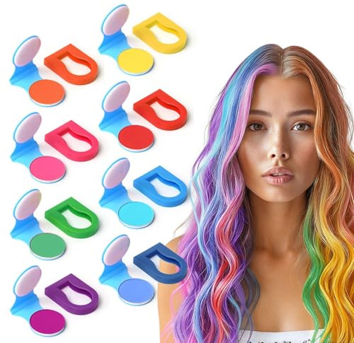 8 Colors Temporary Hair Chalk Hair Dye, Washable Hair Color Makeup For Sport Events Halloween Christmas Birthday Cosplay Festivals Hair DIY Party