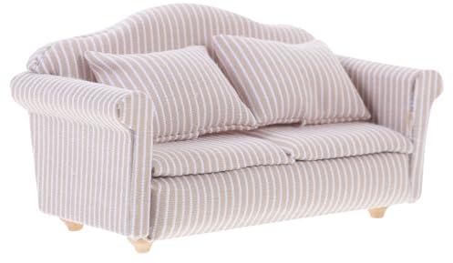 VICASKY Dollhouse Mini Sofa Teiliges Möbel Weißen Streifen Für Puppenhäuser Stilvolle Dekoration Für Kinderzimmer Und Wohnzimmer Langlebig Und Detailreich