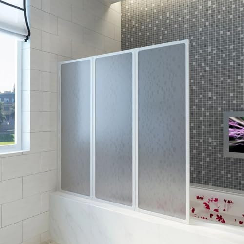 JUDYY Badewannen Faltwand Duschabtrennung, Badewannenaufsatz, Duschabtrennung Badewanne, Badewannen Duschwand, 141 x 132 cm