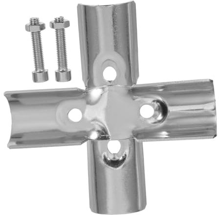 Hemobllo 2pcs Stainless Steel Pipe Connector for Closet Rods Corner Connectors for Curtain Rods Joint Link Clamps for Rails Fences and Shelving Easy Installation
