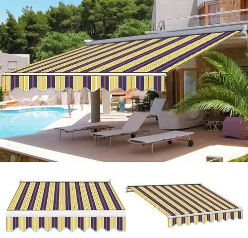 Tenda da sole retrattile in tela per patio, terrazza, finestra, porta, tenda da sole per esterni
