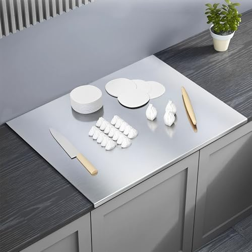 Tabla De Cortar Para Amasar, 30 x 40cm Tabla Amasar De Acero Inoxidable, Tabla Cortar Acero Inoxidable, Para Carne, Queso, Verduras, Frutas, Repostería, Repostería