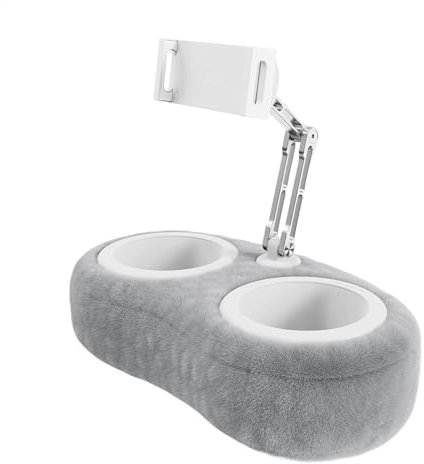 Gungtj Tablet & Phone Pillow Stand, Bed Tablet Holder with Snack Bowl, 360° Rotating, Fits 4.7-13 Inch Devices