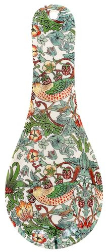 The Leonardo Collection William Morris Strawberry Thief Spoon Rest | Durable Spoon Rest Kitchen for Spoons | Tea Spoon Holder for Kicthen & Home | Ideal Utensils Holder & Teaspoon Rest Gift for Women