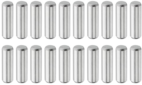 QUARKZMAN 20 Stück Zylinderstifte 5 mm x 16 mm Metallstift, 316L Edelstahl Zylindrische Dübelstifte Regalstützstift Stiftstange Befestigungselemente Metallregalstifte Silberton