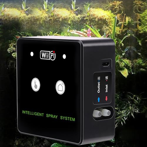 Intelligentes Beregnungsanlage Terrarium, Sprühdüsen 360 ° Verstellbare Zeitgesteuertes Handy-Fernbedienung Vernebler Terrarium, für Reptilien Pflanzen (10 m 3 Düsen)
