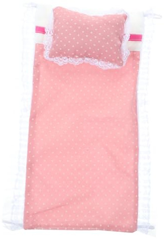 CVUTOVO Mini Doll Bedding Set Doll House Bed Sheet and Pillow Miniature Bedroom Accessories for Realistic Bed Decoration and Play