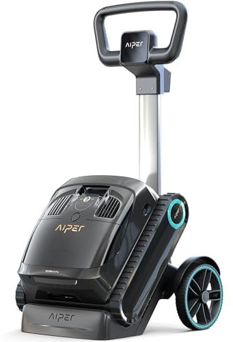 AIPER Scuba X1 Pro Poolroboter mit Caddy,Poolreiniger Akku Boden und Wande, Wasserlinie, 3 μm Ultra-Feinfiltersystem, Einfache Mobilität, Aufladung und Lagerung
