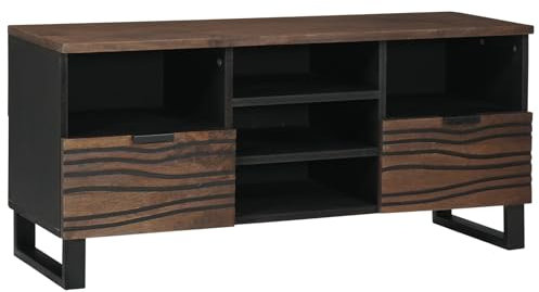 vidaXL Mobile TV in Noce con 2 Cassetti e Ripiani Regolabili, Design Moderno, Storage in Legno Compresso per Il Centro Media del Soggiorno, unità Compatta e Multifunzionale