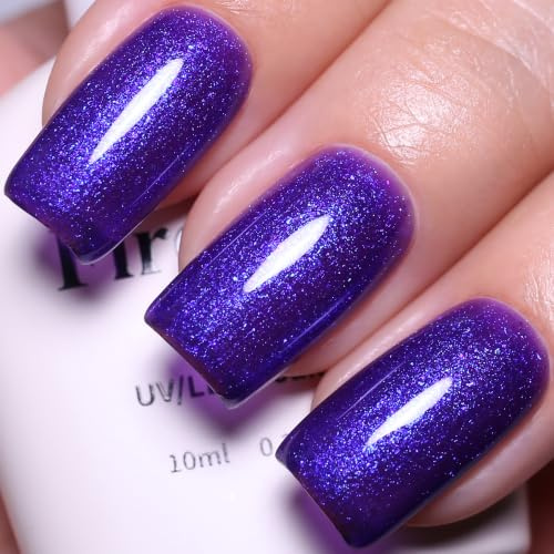 Firedeep 10ml Glitzer Gel Nagellack in Blau, Soak-Off UV/LED Aushärtung für Nail Art DIY und Nagelstudio für Zuhause, Geschenk für Frauen