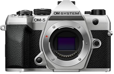 OM SYSTEM OM-5 Mark II Body Silver Compact Light Weight Weather Sealed 4K Video Camera Best for Outdoor Travel