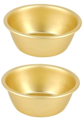 Holibanna 2pezzi Ciotole Vino in Dorate Senza Manico Ciotole Per Zuppa Coreane Creative Adatte Per Casa Ristorante e Barbecue Finitura Liscia e Colore Retro Luminoso