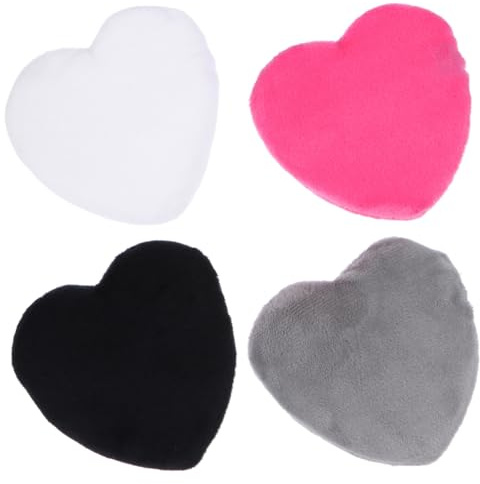 FOYTOKI Puderquasten Hoher Dichte aus Baumwolle 4 Stück Herzförmige Natürlicher Look Weiche Textur Geeignet für Einfaches Auftragen von Make Up für Gesicht