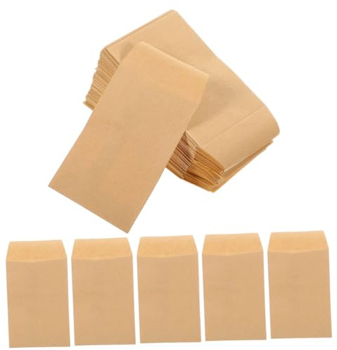 WEKADRIN 50 pièces Enveloppes Kraft Auto-adhésives pour Graines Petits Objets Pochettes de Rangement Multifonctions