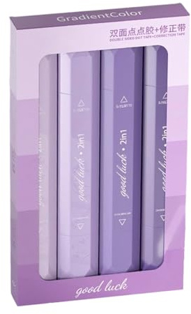Zibeem Stylos À Ruban Adhésif Double Face Pour Travaux Manuels – 4 Pièces Stylos À Rouleau À R uban A-dhésif Double Face, Stylo À Ruban Adhésifs Artisanal, Chemin De Colle Adhésif Pour Scrapbooking