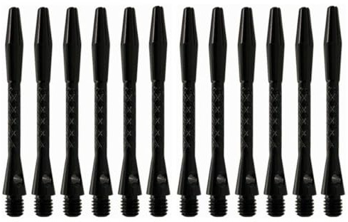 BDJXOZYH 12 pezzi 50 mm asta per freccette in lega di alluminio per lancio barra lunga supporto esercizio pratica palestra attrezzature incise, accessorio nero