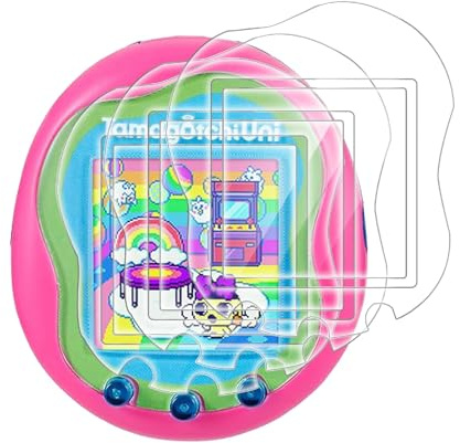 GIOPUEY Schutzfolie für Tamagotchi Uni, [3+3 Stück] HD Ultradünn Folie Flexibel Displayschutzfolie, [Anti-Kratzer] [Anti-Reflex] - Durchsichtig