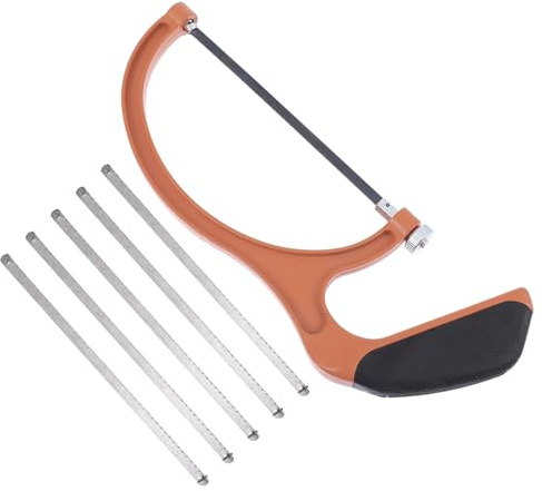 LOORGVEL Serrucho Manual para Carpintería Infantil, Mini Serrucho DIY para Metales y Madera, Juego 5 Hojas de Repuesto, Herramienta Manual Segura y Práctica
