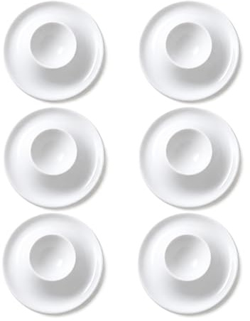 Set di 6 portauova in plastica, per uova sode e morbide, adatti al microonde e alla lavastoviglie, per maslasee, stile classico
