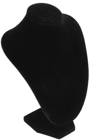 NIYANGLE Espositore Collane in Plastico Nero Busto Testa Umana per Organizzare Gioielli e Catene Look Lussuoso per Esposizione e Uso Personale