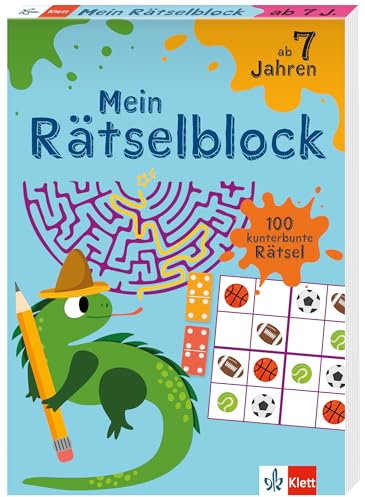 Klett Mein Rätselblock ab 7 Jahren Band 1: 100 kunterbunte Rätsel und Kinderbeschäftigung für Reisen und zu Hause