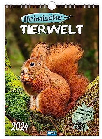 Trötsch Monatskalender Heimische Tierwelt 2024: Wandkalender