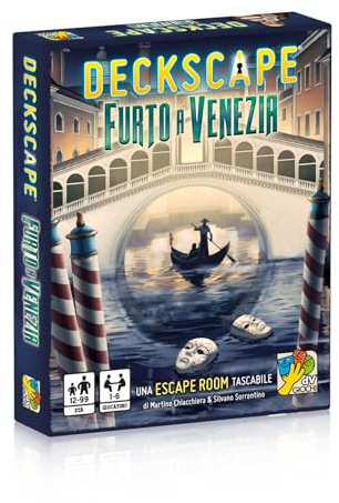 dV Giochi- Deckscape-Furto a Venezia-Una Escape Room Tascabile-Edizione Italiana, Multicolore, DVG4479, dai 12 ai 99 anni