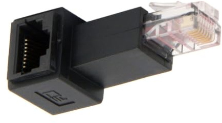 JSER Links abgewinkelter 90-Grad-8P8C-FTP-STP-UTP-Cat-5e-Stecker auf Buchse-LAN-Ethernet-Netzwerkadapter