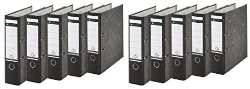 Leitz 1080/1050 Standard Ordner A4 (breit | 10er Pack, schwarz) (breit | 10er Pack, schwarz)