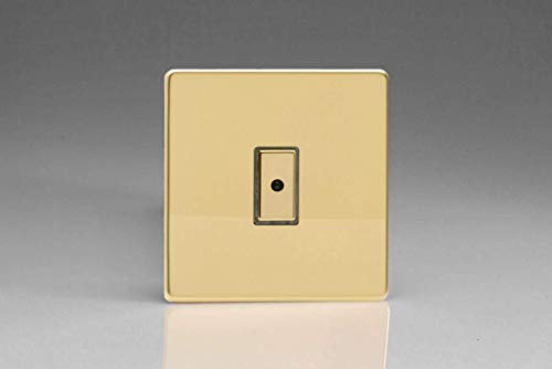 Varilight JDVE101S Screwless Polished Brass 1 Gang V-Pro Remote/Touch Master LED Dimmer 0-100W