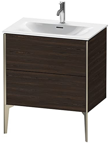 Duravit XViu 4301 Mueble tocador Vertical, 2 cajones, para Lavabo Viu 234473, 710x480 mm, Color: champán Mate/Nogal Cepillado